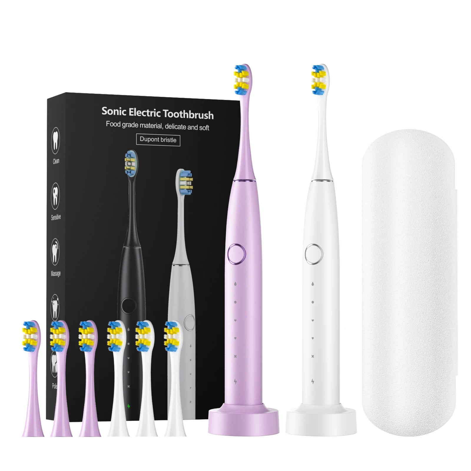 Professional Sonic Electric Toothbrush Rechargeable with Soft Bristle Toothbrushes Electronic Toothbrush Wireless Charging