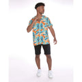Empire Waist Design Regular Fit Soft Viscose Fabric Casual Summer Breathable Short Sleeve Button Down Collar Men's Floral Shirt
