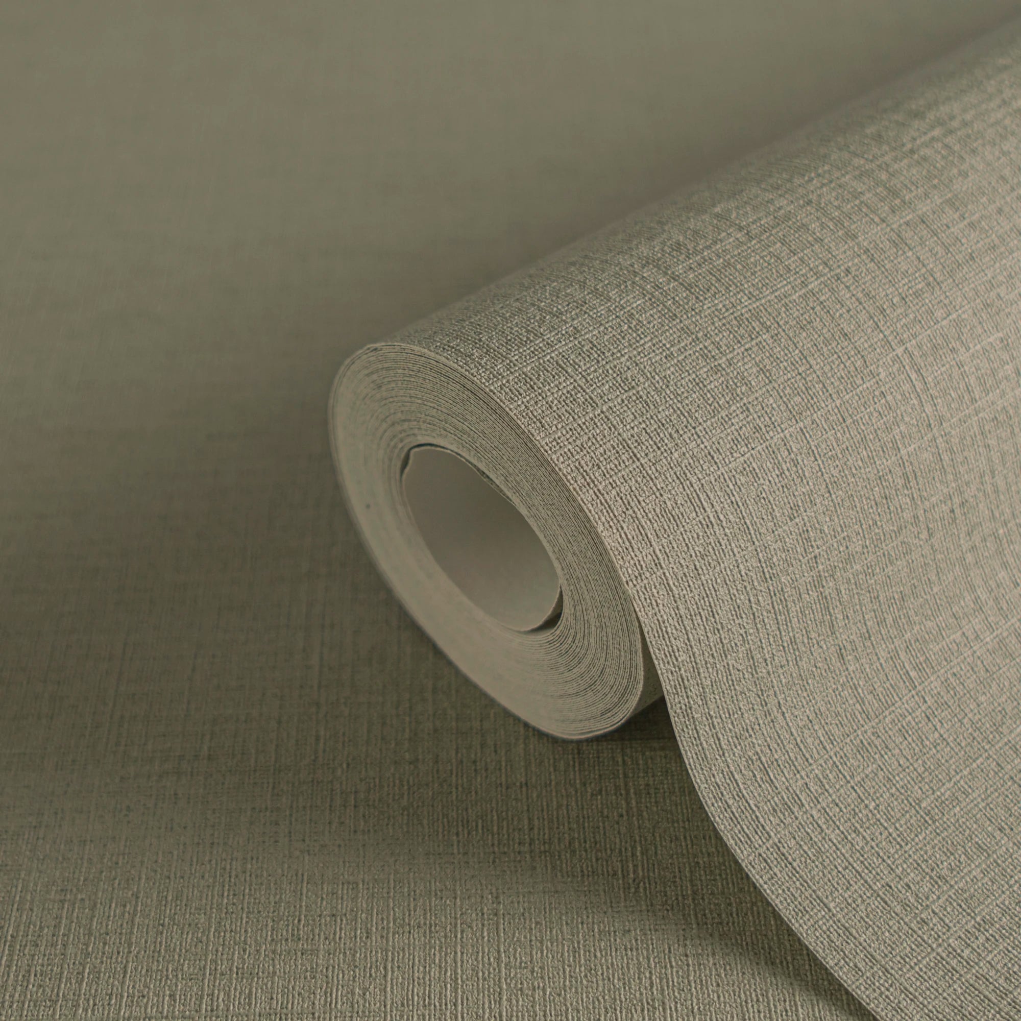 Made in Germany - Plain Wallpaper rolls Colour Green - Non Woven Vinyl - Factory Wallpaper Textile Structure - 1005 x 053 m