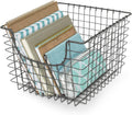 Vintage-Inspired Classic Metal Wire Basket Steel Storage for Kitchen Pantry Closet Bathroom Craft Room & Garage