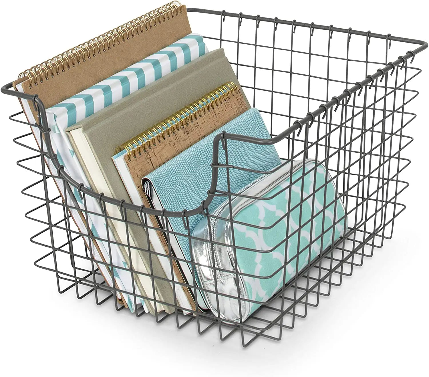 Vintage-Inspired Classic Metal Wire Basket Steel Storage for Kitchen Pantry Closet Bathroom Craft Room & Garage