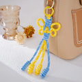 Trendy Color Block Chinese Knot Tassel Keyring Boho Style Charm for Bag Jewelry Gift
