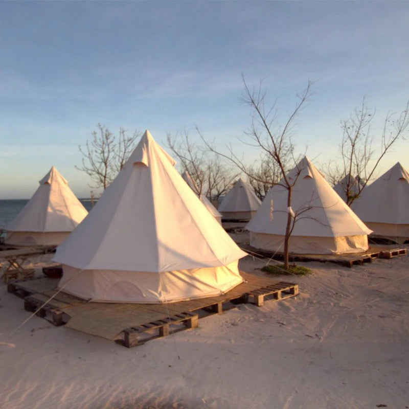 Large 3M Luxury Outdoor Camping Glamping Rainproof Hotel Resort Yurt Wedding Canvas Bell Tent for Campsite