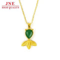 Ornament Green Chalcedony Necklace Alluvial Gold Imitation 24k Gold Fashion Gemstone Goldfish Necklace for Women Cross-border