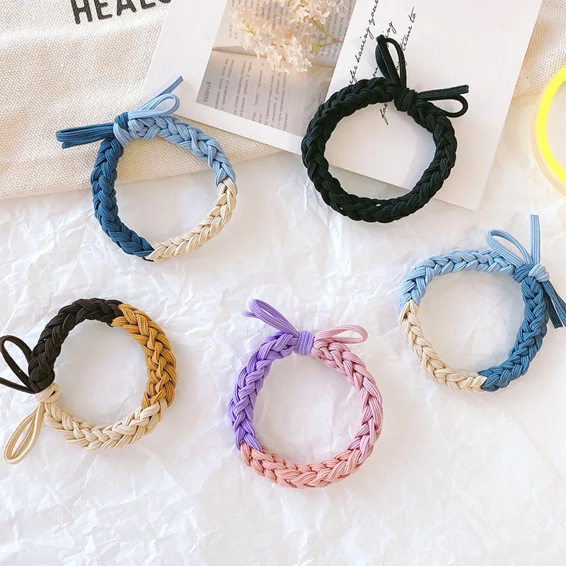 New Arrive Factory Whole Sale Hand-Woven Color-Coded Hair Ties Bracelet Couple Bracelet Hair Accessories for Girls Women