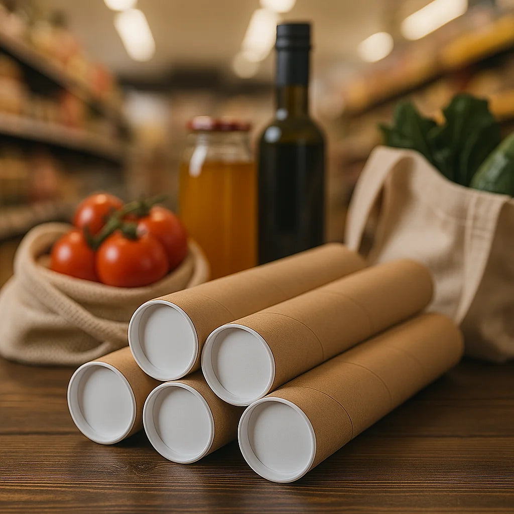 Custom Heavy-Duty Kraft Paper Shipping Tube Packaging with Plastic Ends Custom Logo Long Shipping Cardboard Tube for Parcels