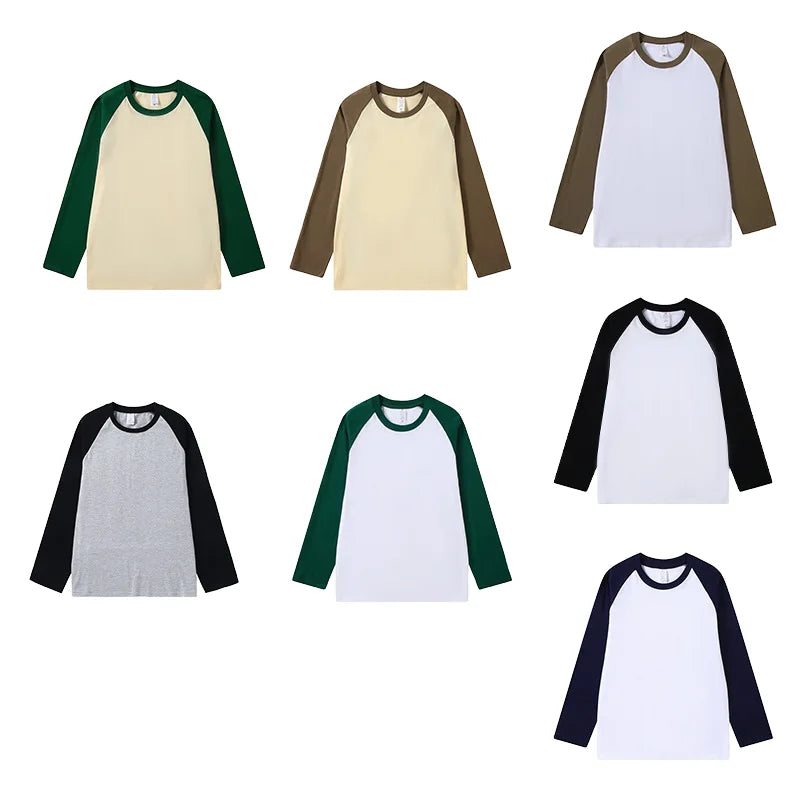 Wholesale Drop-shoulder Raglan Men's T-shirts Custom Oversized Long-sleeved Casual Fashion T-shirts High-quality Manufacturer