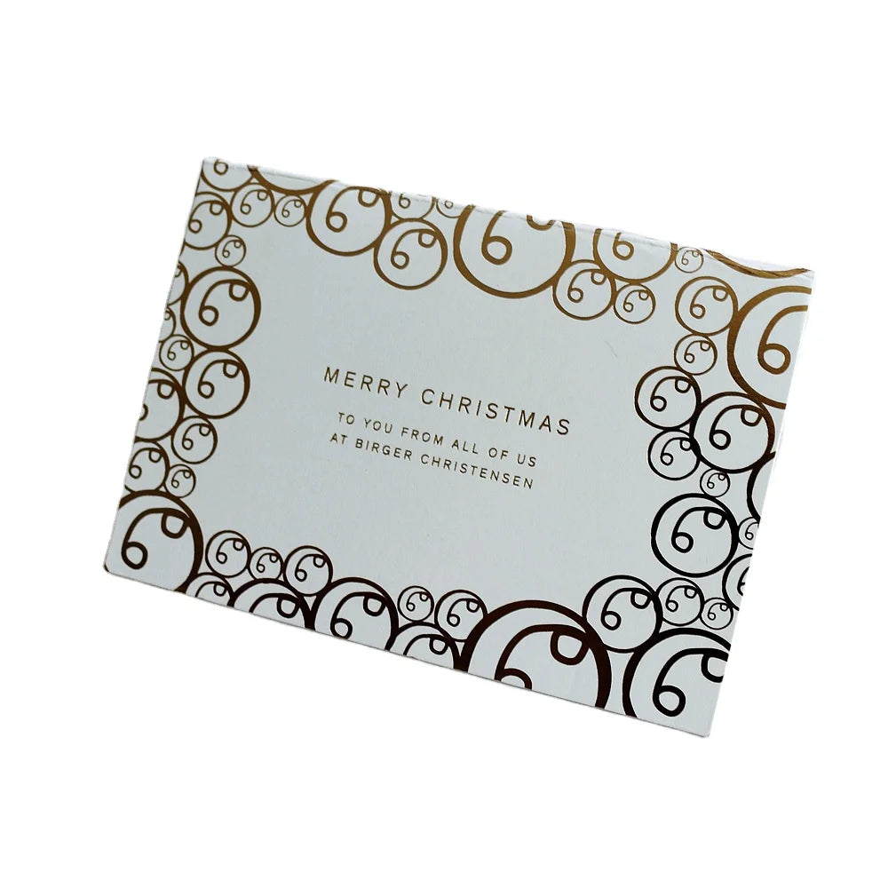 Custom Printing  Greeting Paper Cardstock Cards Gold Foil Christmas Cards with Gold Edge Envelope
