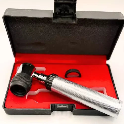 Debonairii 10x Electric Steel Handle Dermatoscope Set-Professional Dermatology Dermascope Removable Battery Class I CE Certified
