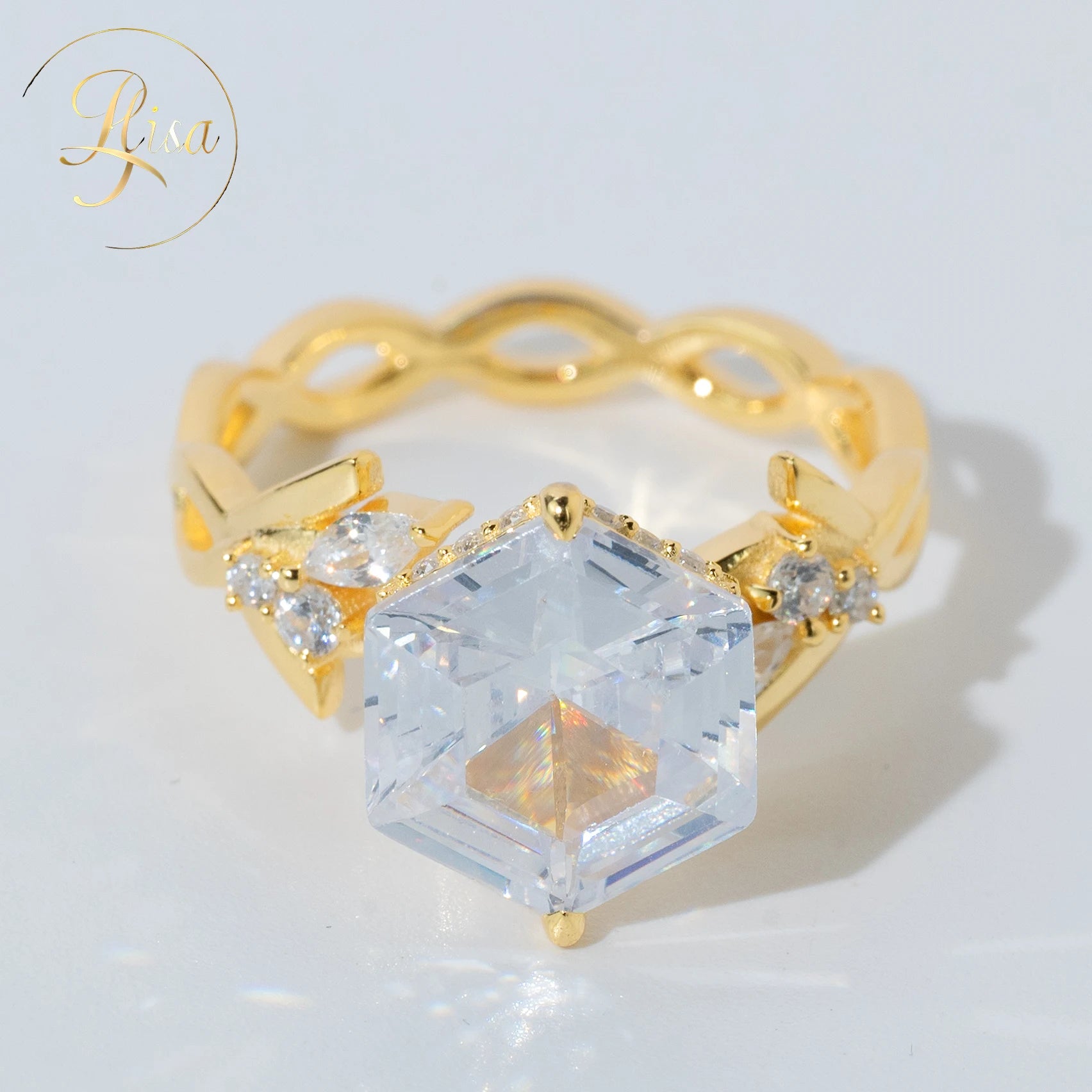 Custom VVS Lab Created Diamond Engagement Rings for Women Hot Selling Yellow Gold & 925 Silver Fine Jewelry