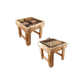 Star Wood Chess and Backgammon Standing Table-Durable Decorative Design