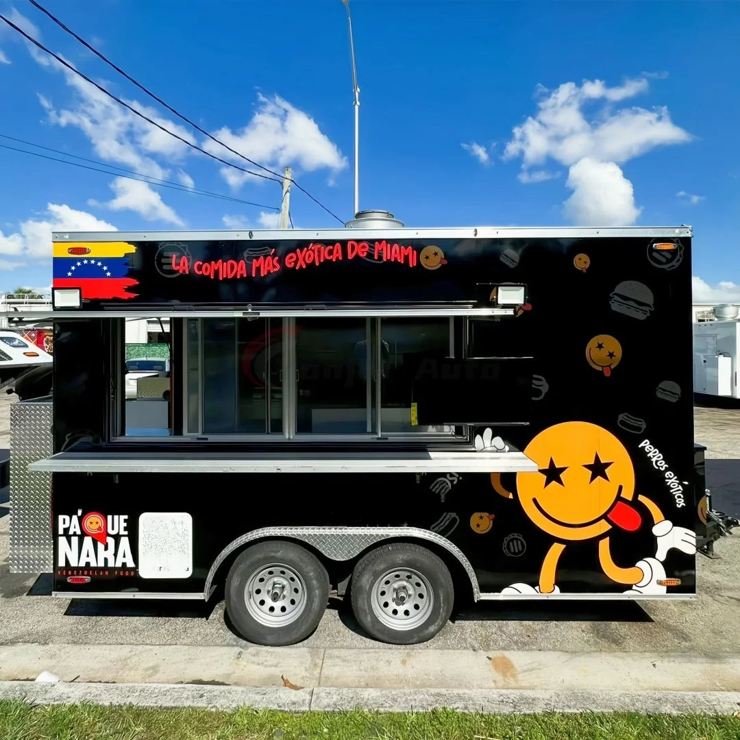 Custom Stainless Steel Commercial Grade 200 Units Capacity Food Trailer Camping Snack/Ice Cream Cart Business Use 1 Year