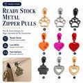 Dog Paw Print Hollowed-Out Metal Zipper Pull Replacement-Small & Safe for Bags Backpacks Travel Cases MegaBDM