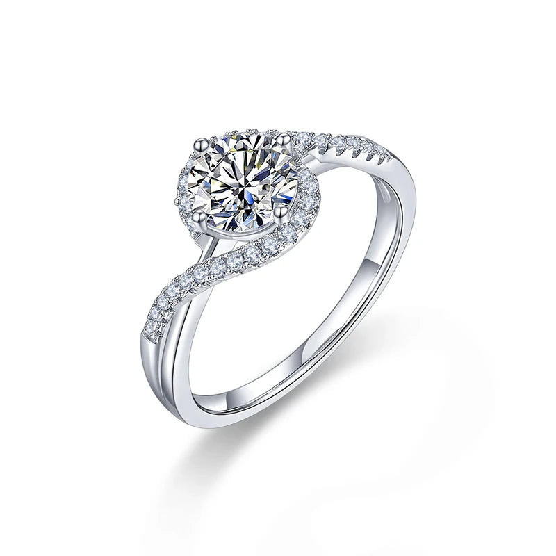 XJD002 VVS1 925 Sterling Silver Moissanite Engagement Rings Diamond Halo Wedding Promise & Anniversary Rings