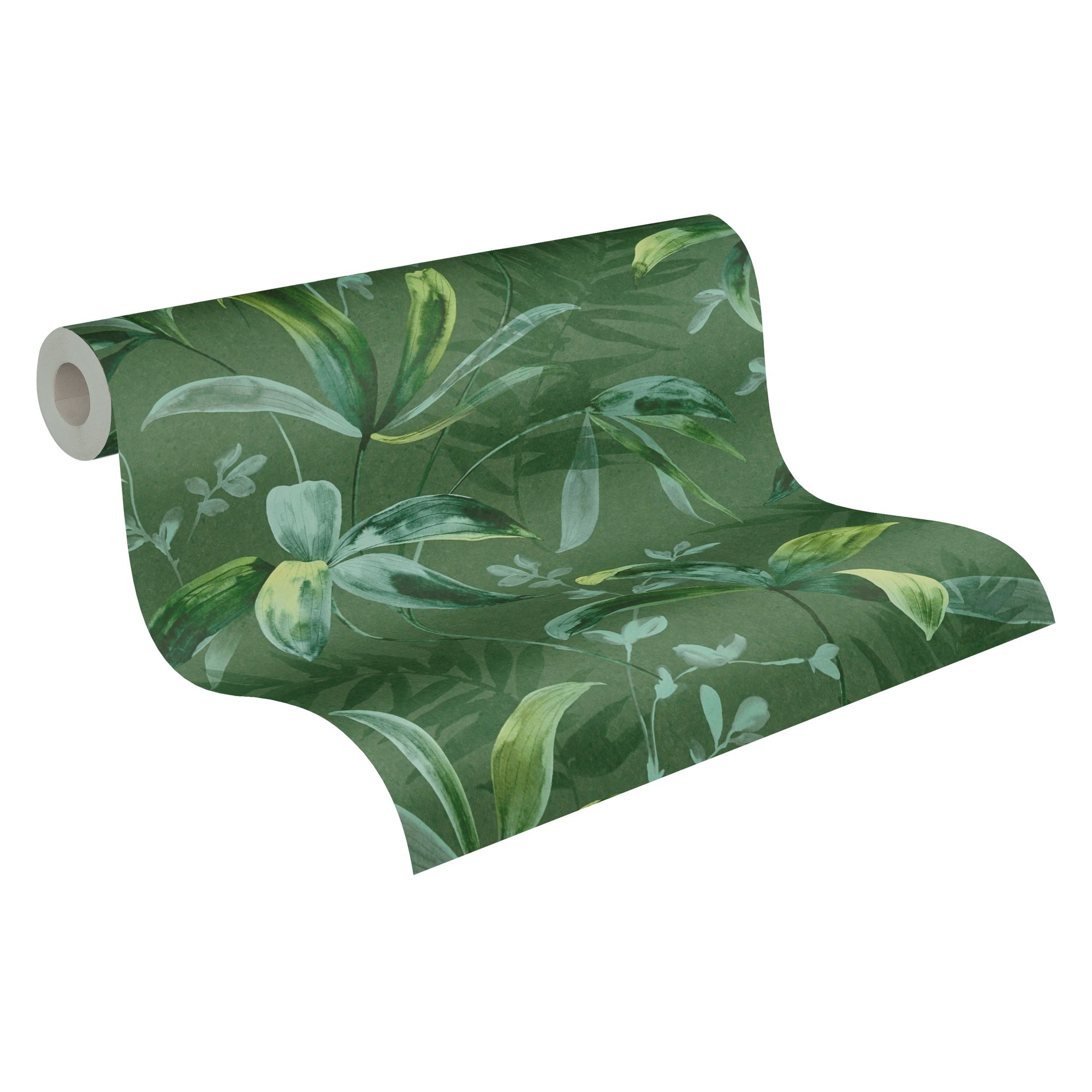 Made in Germany - Luxury Wallpaper rolls Jungle Green Non Woven Contract Wallpaper for Hotel Palms - 1005 x 053 m