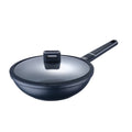 Wok 28x8cm in Cast Aluminum with Induction-compatible Lid INDIGO MasterPRO
