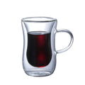 Modern Luxury 80ml Double Wall Transparent Borosilicate Glass Coffee Tea Set Mouth Blown Handmade Stocked Free for Espresso Use