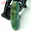 Myanmar Natural a Type Jadeite Jade Pendant Ice-Like Double Color Dragon Brand Emerald Pendant 36.38