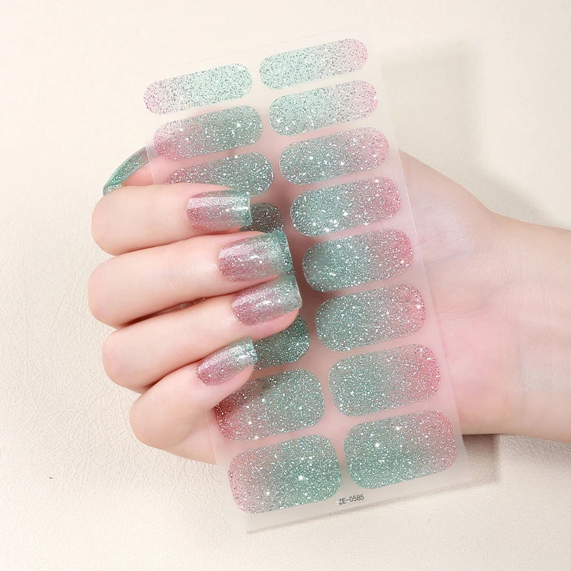 2025 New Models Environmentally Friendly Gradient Exquisite Nail Polish Film Nail Stickers