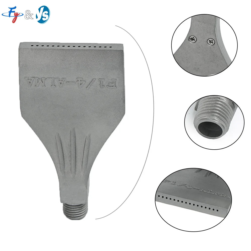 1/4" Aluminum Alloy Air Knife Nozzle High Impact Flat Fan for Sandblasting & Dust Suppression
