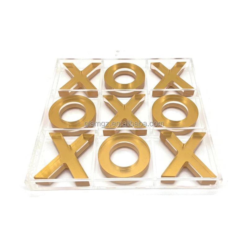 X O Shape Classic Adults Family Board Outdoor Table Games Games Strategy Acrylic Tic Tac Toe 4 in a Row Game