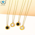 Hot Selling 316L Stainless Steel 18K PVD Geometric Shape Roma Number Pendant Charms Necklace for Women Waterproof Jewelry MegaBDM