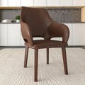 Luxurious Modern Wooden Dining Chairs Sumptuous Design and Ergonomic Elements Textured Leather Fabric for Dining Room Furniture
