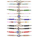 12 Pcs/Set Turkey Devil Evil Eye Adjustable Red Black String Knot Bracelet Mal De Ojo Lucky  Bracelets for Women Girls Boys