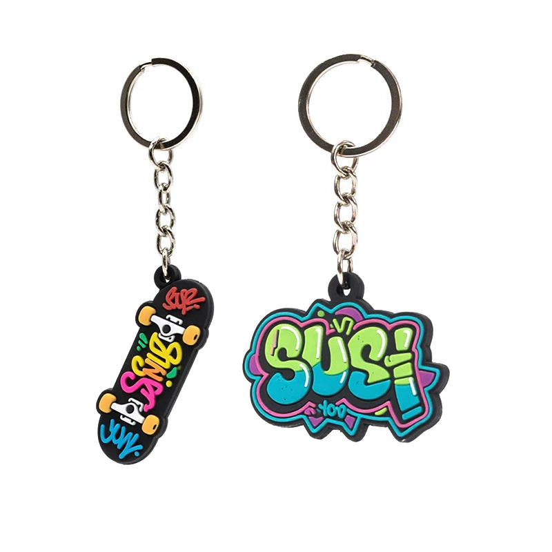 Wholesale Custom Logo Eco-Friendly Waterproof Soft PVC Rubber Plastic Silicone Keychain 2D/3D Car Accessories Promotional Gifts