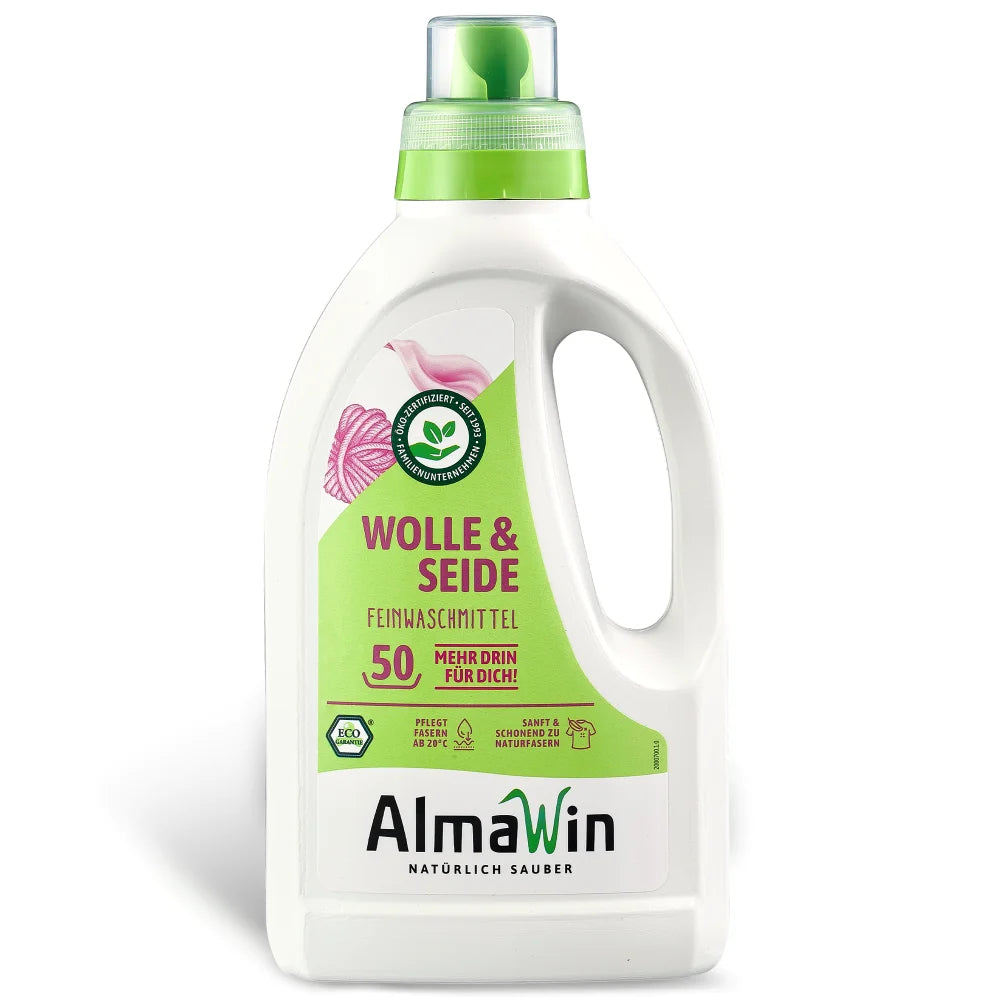 AlmaWin RTS 1 Wool & Silk Lavender 750ml 50 Loads 20-40 Celsius Mild Laundry Organic Detergent Liquid