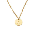 Dina Wholesale Stainless Steel Initial Letter Necklace 18K PVD Gold Plated Engraved 26 Alphabet Letter Charm Necklace for Women