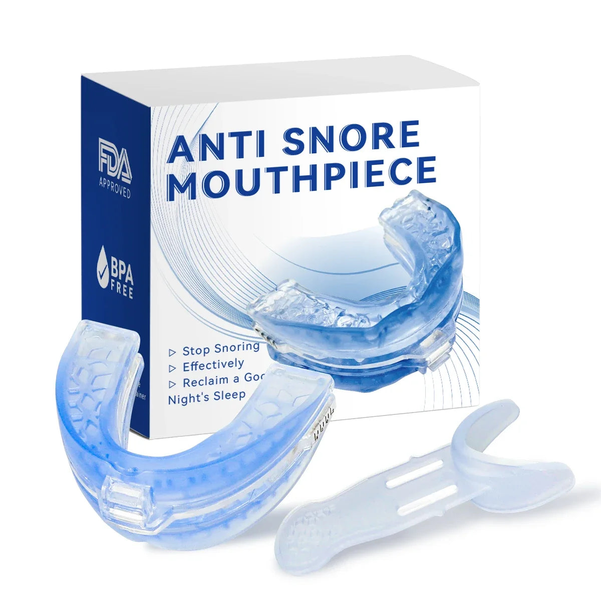 Adjustable Anti Snore Mouthpiece Set with Storage Case | Night Mouth Guard for Snoring and Teeth Grinding