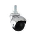 40mm 3/8 Threaded Stem Furniture Casters Black PP Wheel Steel Ball Wheel for Outdoor School Gym Living Room Bathroom Dining