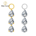Right Grand ASTM F136 Titanium Triple Teardrop CZ Pendant Charm for Ear Lobe Dangle Hoop Huggie Earrings Piercing MegaBDM