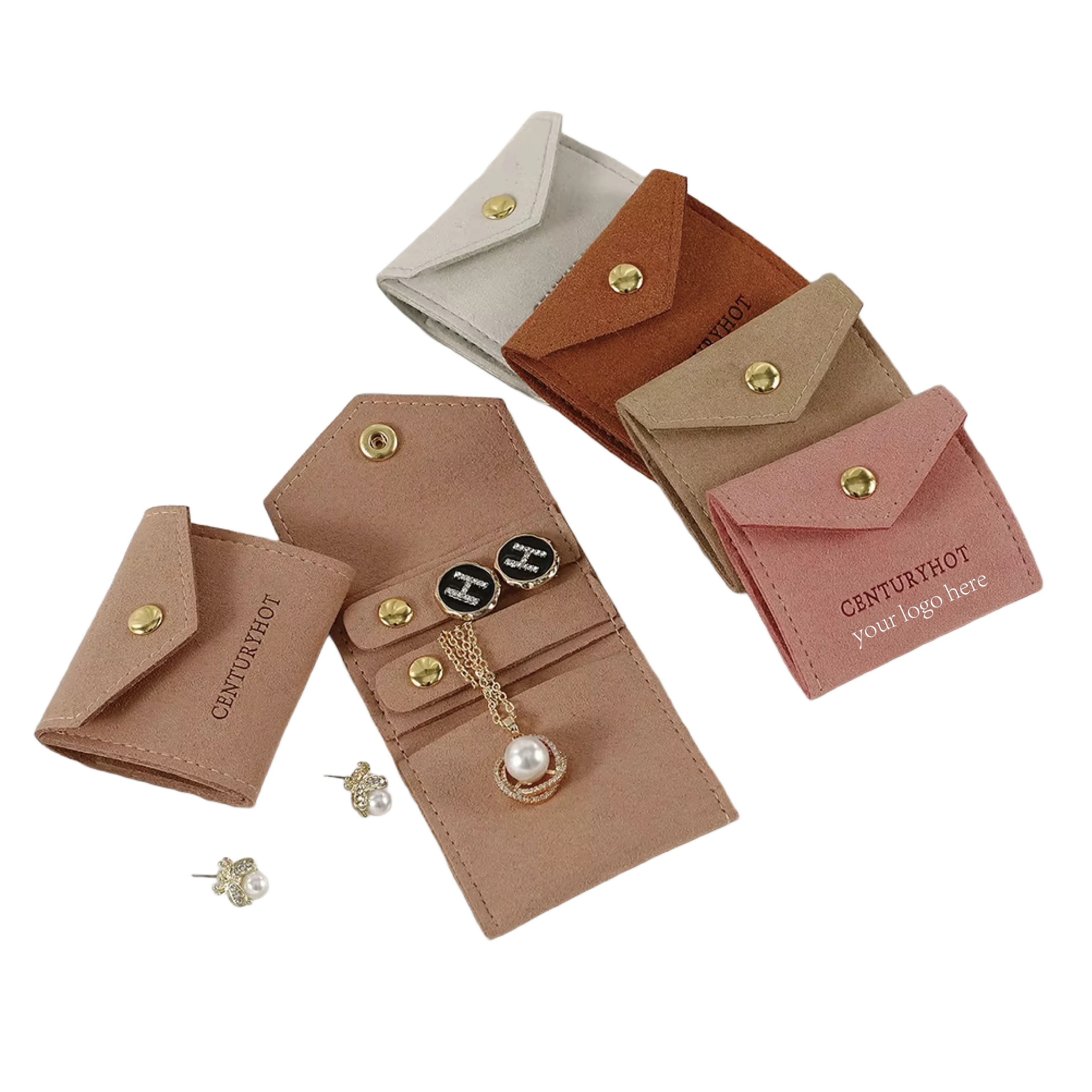 New Luxury Jewelry Storage Bag Wholesale Jewellery Pouch Packaging Bag Custom Microfiber Roll Jewelry Packaging Organizer Bag