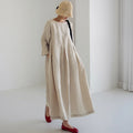 New Summer Women's Cotton Linen Dress Comfortable Daily Commute Casual Wear Breathable Simple Style Long Dress Custom OEM/ODM