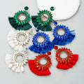 2023 Earring Fashion Jewelry Ins Alloy Earrings Women's Fashion Tassel Colored Rhinestones Long Crystal Gold Earrings Women'