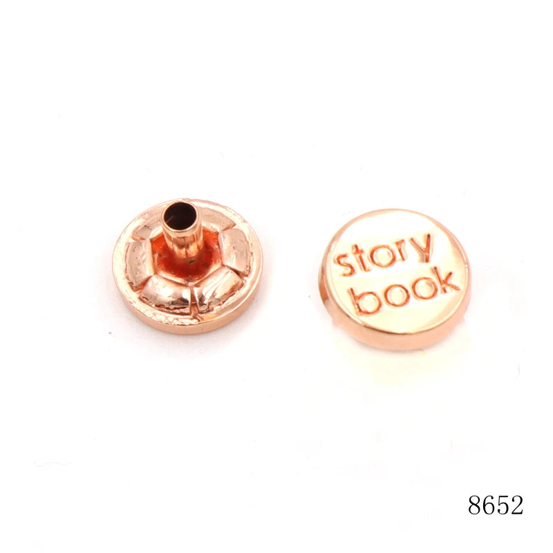 Leather Goods Making Accessories Clear logo Engraved Custom Metal Rivets for Bag
