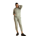 Light Green Women's 2Pcs Hooded Sweatshirt with Drawstring and Ribbed Cuff Jogger Pants Comfortable Casual Streetwear Tracksuit