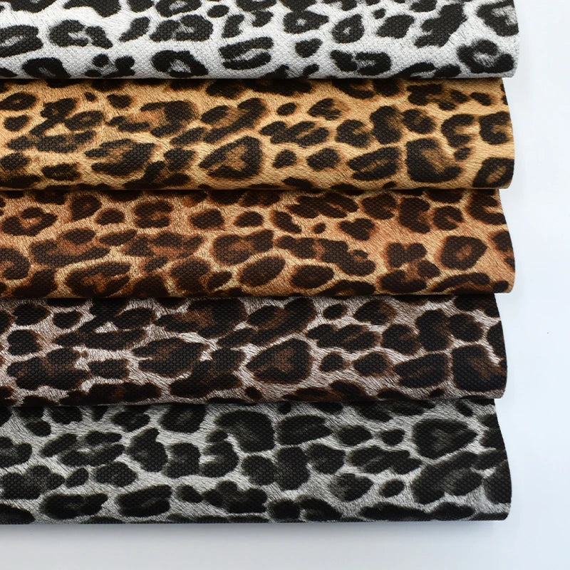 Vintage Leopard Print Fashion Pu Synthetic Leather Vinyl for Shoes Bags
