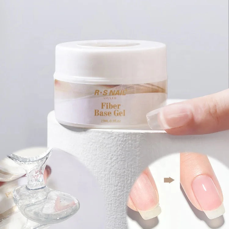 RS Factory Supply Private Label Nail Art UV Gel Free Sample Design Clear Fiber Base UV Gel