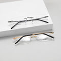 FEROCE Unisex Titanium Rimless Oval Eyeglasses Optical Frames Lightweight for Adult Comfortable Daily Wear