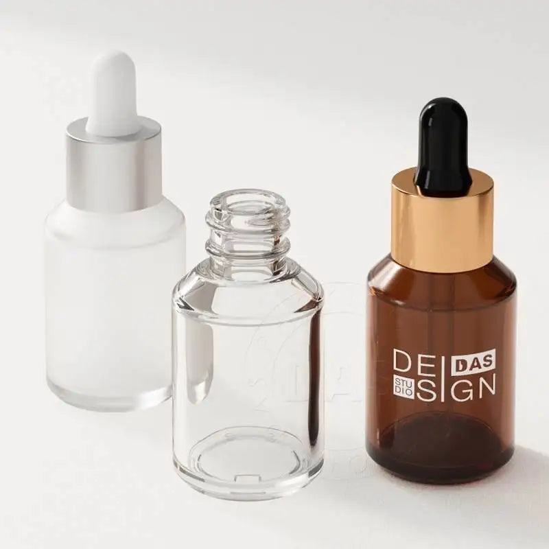 15ml 30ml Mini Amber Clear Glass Dropper Bottle for Essential Oil & Skin Care Serum with Screen Printing MegaBDM