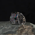 New Arrival Azuris Men's 925 Sterling Silver Ottoman Style Ring Turkey Natural Stone Aqeeq Fashion Model VALKH1005