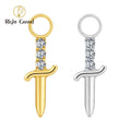 Right Grand ASTM F136 Titanium Knife Earring Charm with CZ Cute Poniard Drop Charm for Hoops Cartilage Piercing Body Jewelry