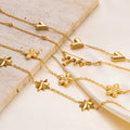 Popular Niche Simple Heart-Shaped Stainless Steel Bracelet Star Bracelet Jewelry Plated 18K Gold Jewelry for Women