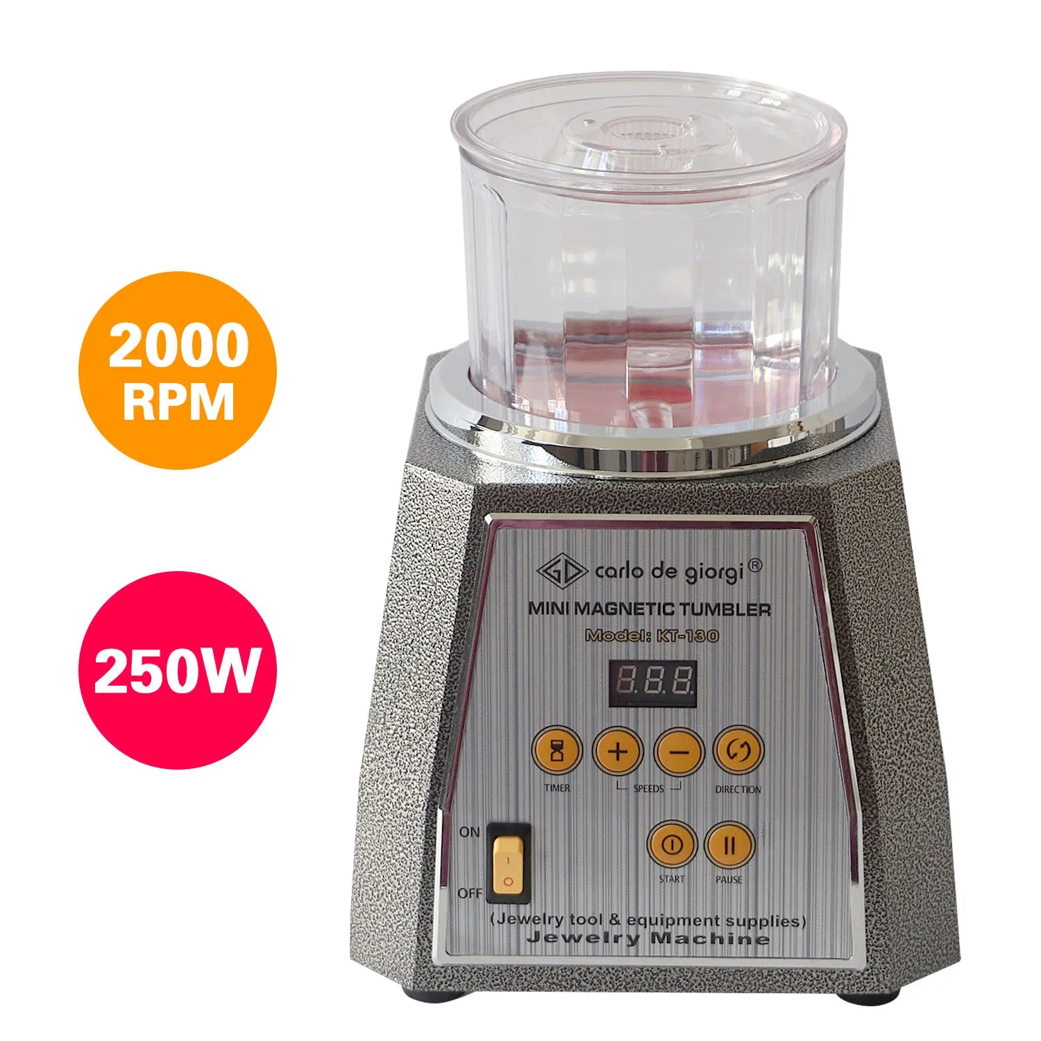 Boasta Factory KT-130 Magnetic Polishing Machine 250W 2000 RPM Tumbler 600g Jewelry Cleaning Deburring Finishing Tools Polisher