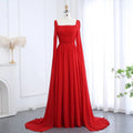 Jancember SF032 Modest Satin Red Evening Prom A-line Gowns Dresses for Women