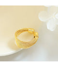 Personality Fashion Multi-Layer Lines Circles Ring Women Commuting Simplicity Ring Stainless Steel Waterproof Gilding Jewelry