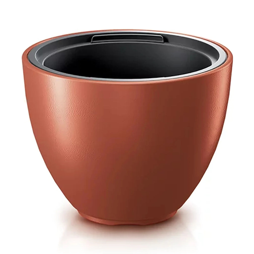HEOS 25L planter with reservoir dimensions (mm) 395x395x302 copper color